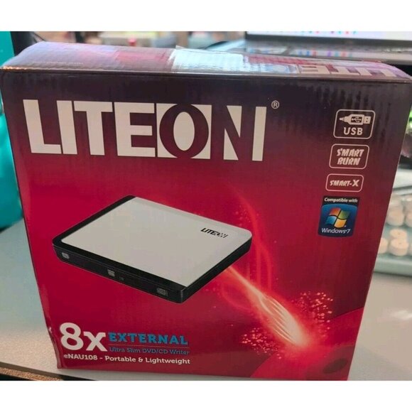Liteon External Slim DVD/CD 8X Writer Model eNAU108 - Picture 7 of 9